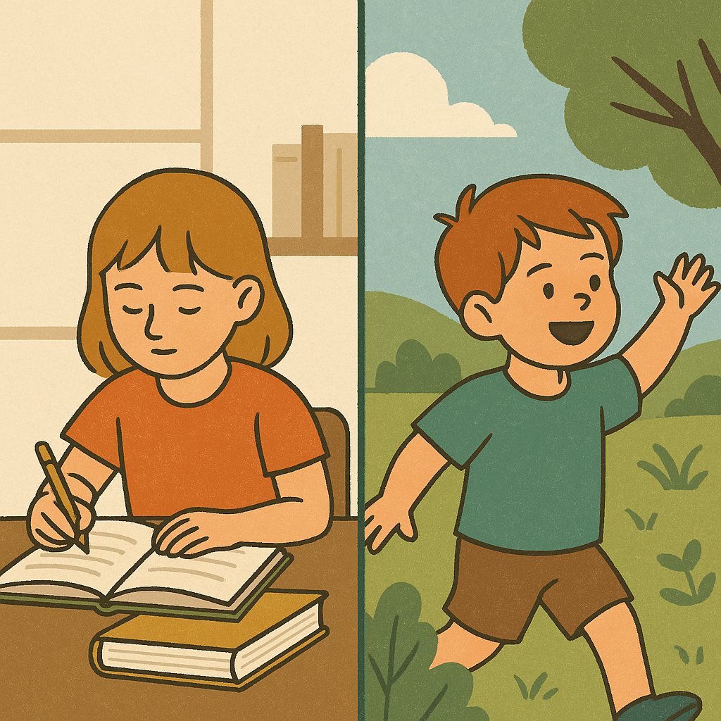 Children in different environments highlighting biological and environmental influences.